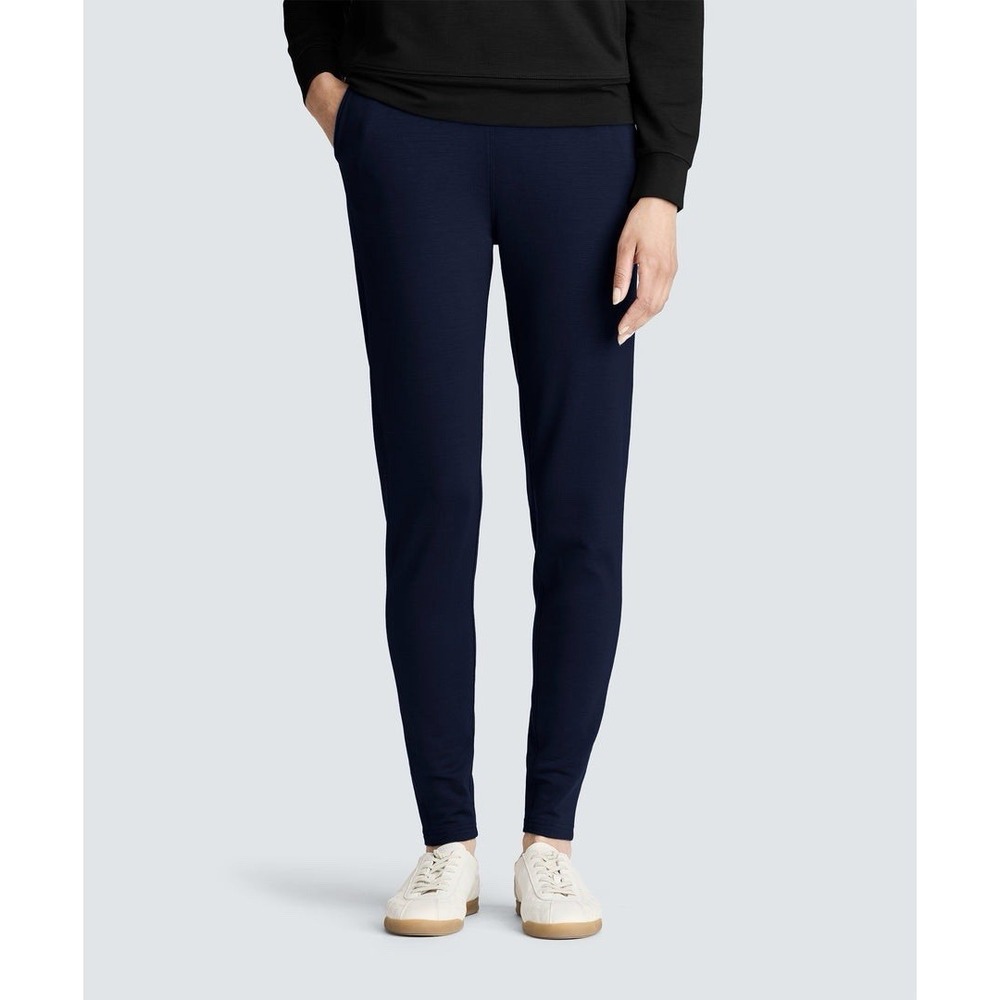 Unbound Merino Transit Sweatpants Women's Small Terry Pull On Taper Navy 30x32
